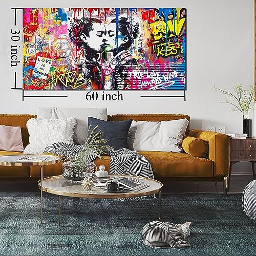 SIXTTART Banksy Canvas Wall-Art 14"x14" Stretched Framed Ready to Hang U507