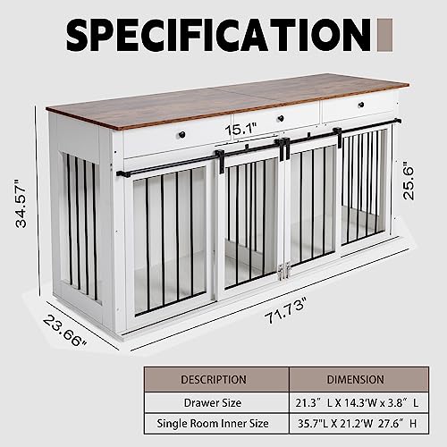 Scurrty Wooden Dog House Pet Furniture for Small Medium Dogs Indoor Use Grey-M O39762