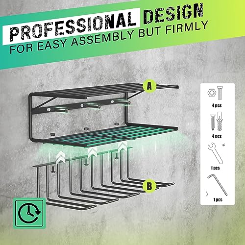 Power Tool Organizer Wall Mounted, 3 Layers with 4 Drill Holders, 2 Pack R30444