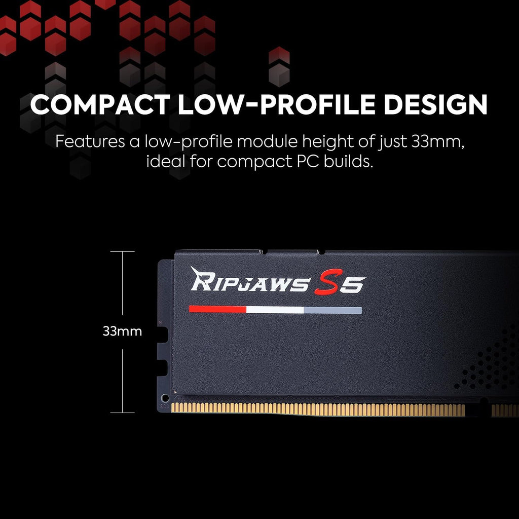 G.SKILL Ripjaws S5 DDR5 RAM 32GB (2x16GB) 6000MT/s CL36 Desktop Memory UDIMM - Matte Black I574926