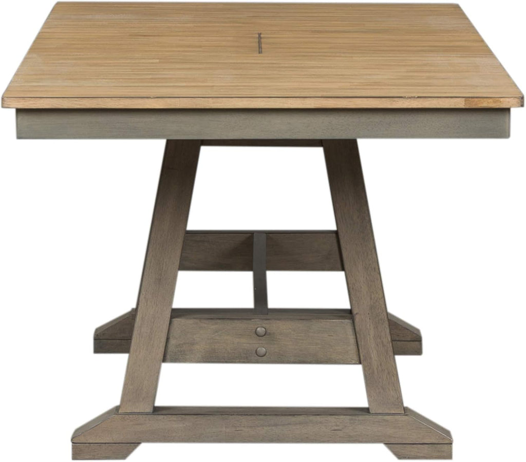 Lindsey Farm 7 Piece Trestle Table Set, Gray H580