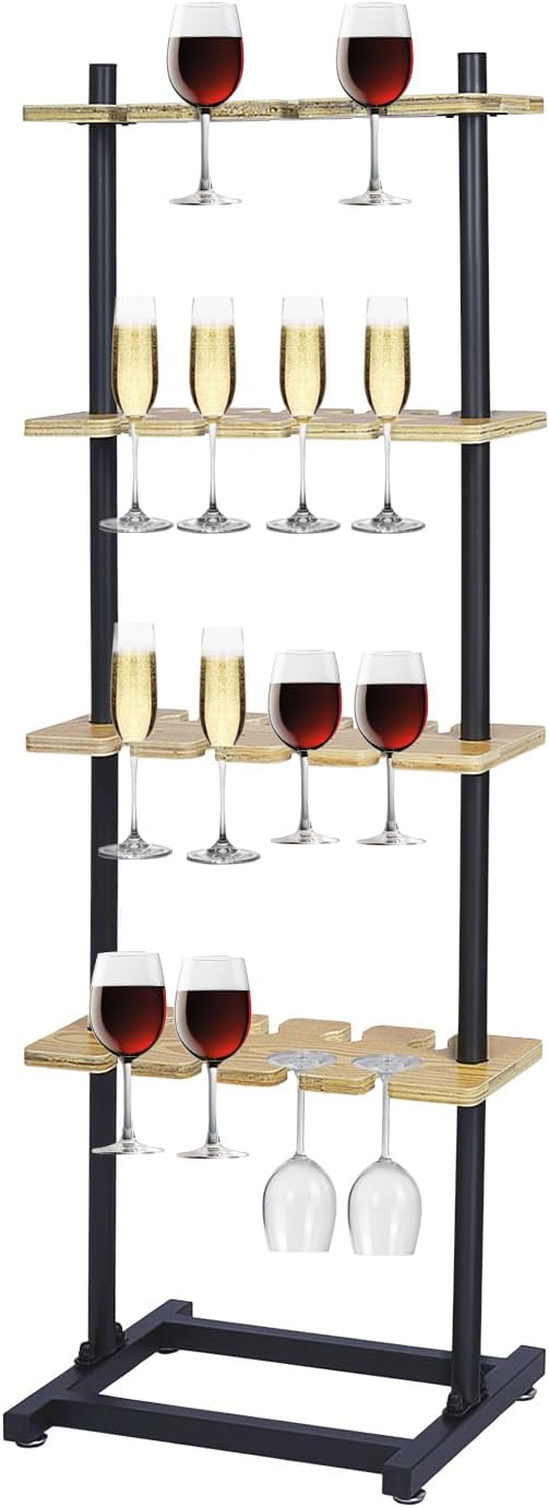 ikare Champagne Wall Holder for Party 50, 4 Tiers Wooden Stand G98223