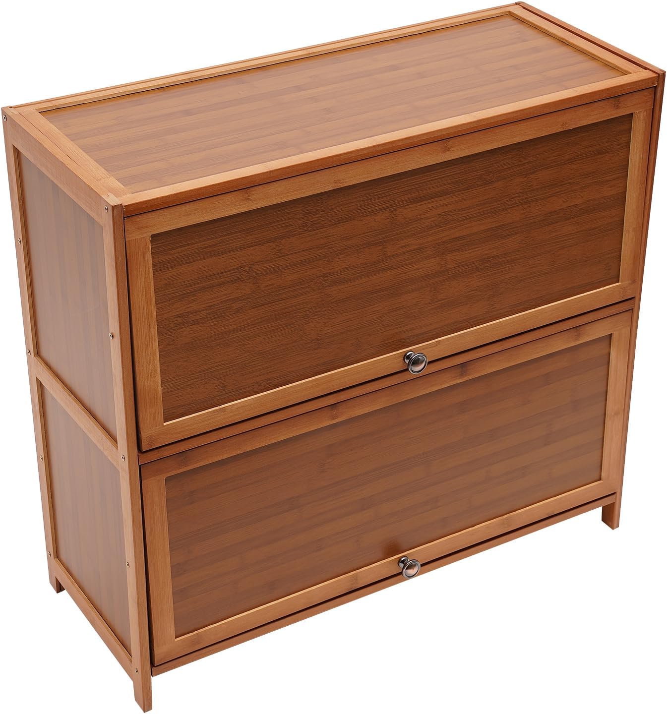 Bamboo 4-Tier Shoe Rack Brown Retro Storage Cabinet C36385