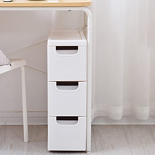 Narrow Storage Drawer Cart, Slim Bathroom Floor Cabinet with Wheels J534094