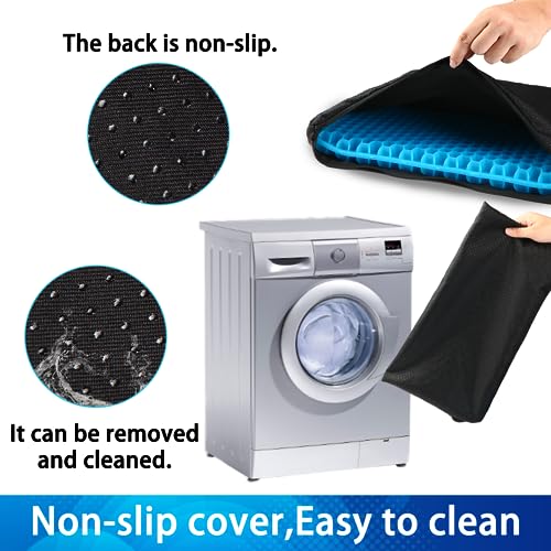 Gel Seat Cushion for Long Sitting, Extra Large with Non-Slip Cover U88724