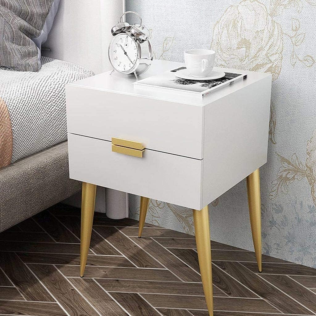 Bedside Table with 2 Drawers Nightstand Wood-Based Panel (Grey) E391