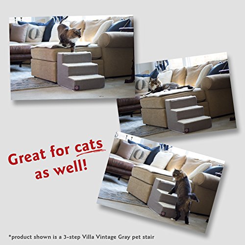 Majestic Pet 3 Step Suede Portable Dog Stairs for Small Dogs, Chocolate Brown L498650