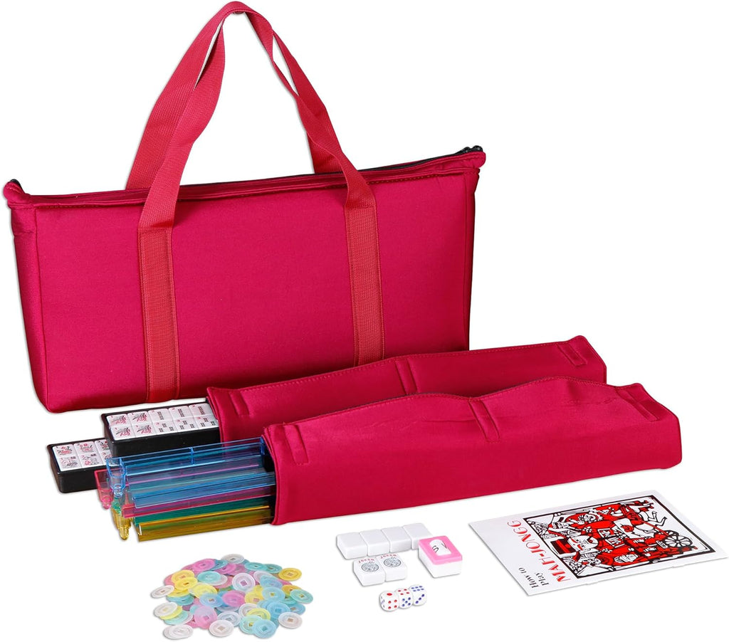 American Mahjong 166 Tiles Mah Jongg Set with Soft Burgundy Bag H84610