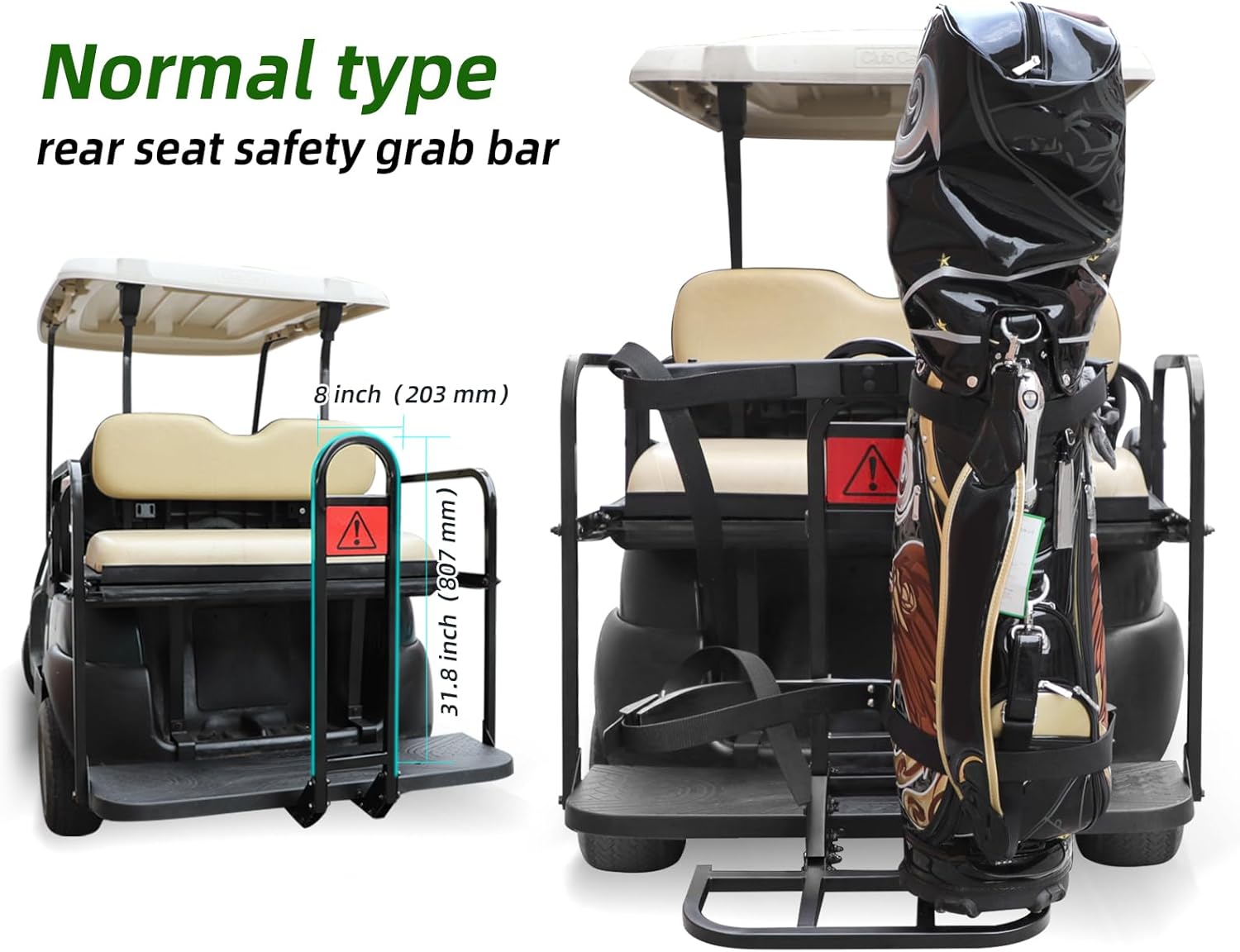 Roykaw Golf Cart Rear Seat Bag Holder Universal for EZGO Club Car Yamaha J978038