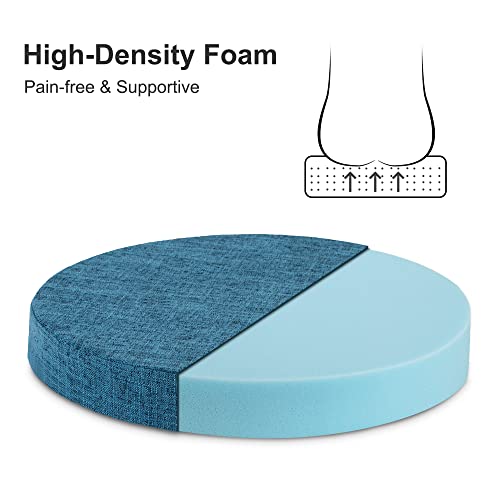 Tromlycs Round Chair Seat Cushion Pad 16 inch Non Slip Foam, Gray D238