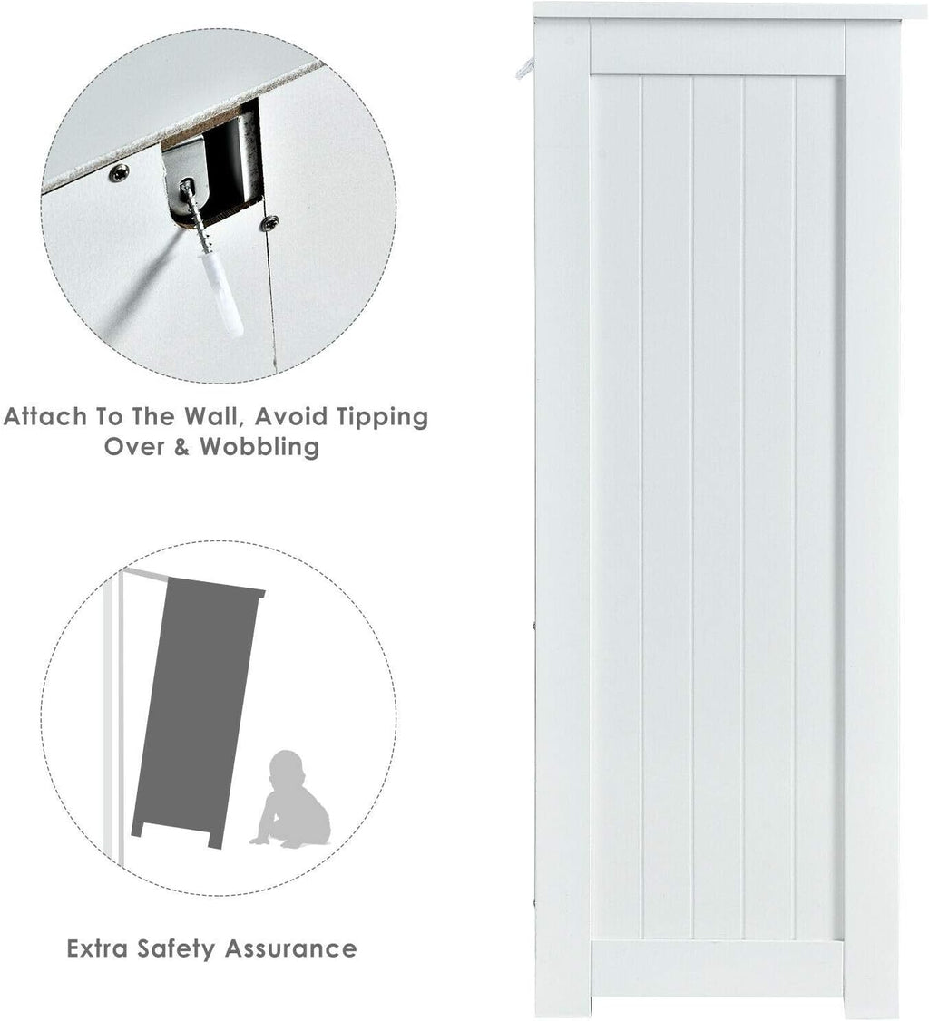 Freestanding Bathroom Floor Cabinet with 3 Drawer Storage White C680