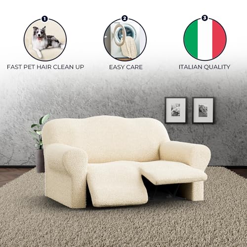 PAULATO BY GA.I.CO. Recliner Sofa Cover - Stretch Polyester Slipcover - Blue Z947