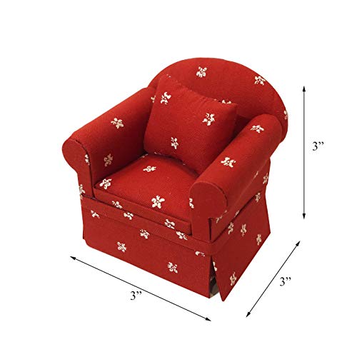 Dollhouse Sofa Armchair Upholstered Miniature Furniture for 6 Inch Dolls Z238623