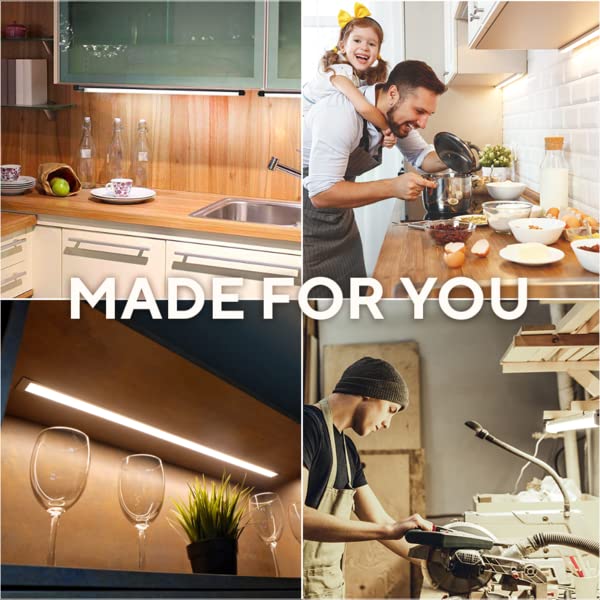 Phonar 36 inch LED Under Cabinet Light with Motion Sensor, Plug In Hardwired, Cold White X986