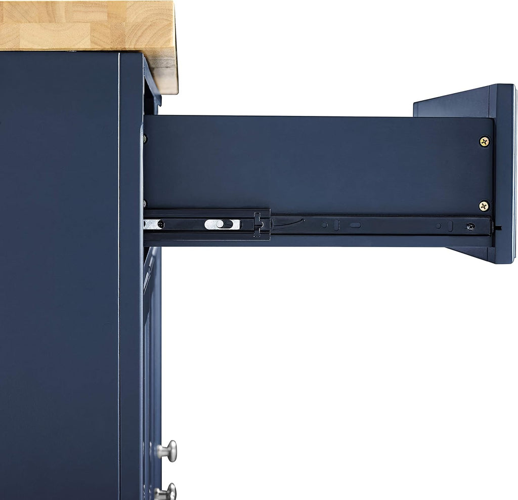 Crosley Furniture Madison Kitchen Island with Butcher Block Top, Navy P658070