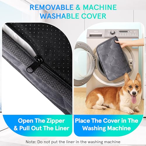 Orthopedic Dog Bed for Small Dogs and Cats, 3 Inch Thick Washable, Grey J6265