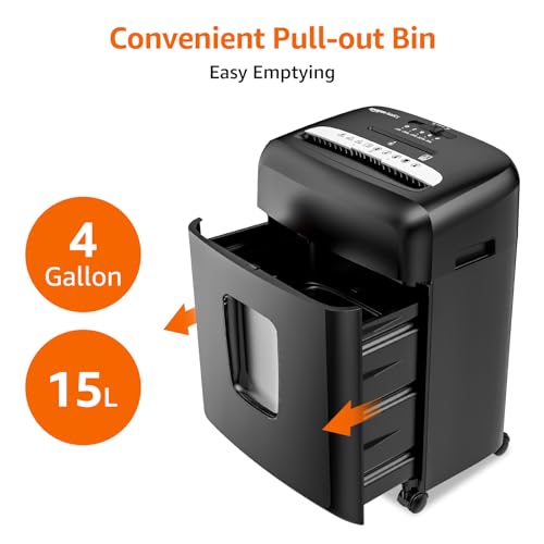 Amazon Basics 6 Sheet Micro Cut Paper and Credit Card Shredder, Black O8410