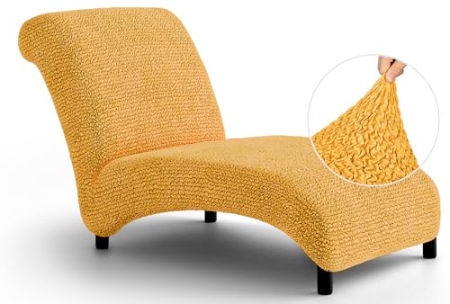 PAULATO BY GA.I.CO. Chaise Lounge Cover - Lounge Sofa Covers - Lounge Chair Cover- Fabric Slipcovers - 1-piece Form Fit Stretch Furniture Slipcover - Microfibra Collection - Tapioca (Chaise Lounge)