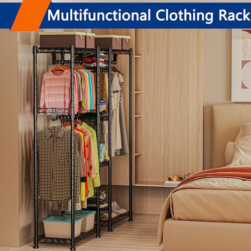 Heavy Duty Wire Garment Rack, Free Standing Metal Clothes Rack (Silver) B946151