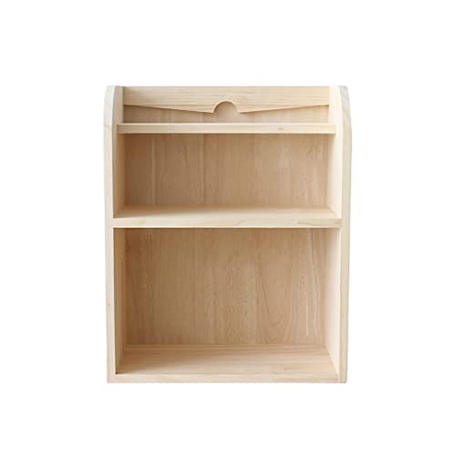 Storage Shelves Desktop Bookshelf Small Storage Rack Simple Desk Rack Wood Double-Layer Storage Rack for Book and Magazine File Storage and Storage Office Organization