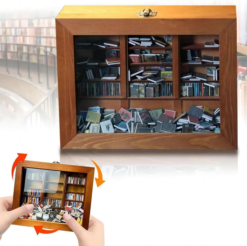 Anxiety Bookshelf Ornament with 200 Mini Books, Book Lovers Gift, Home Office Decor H332