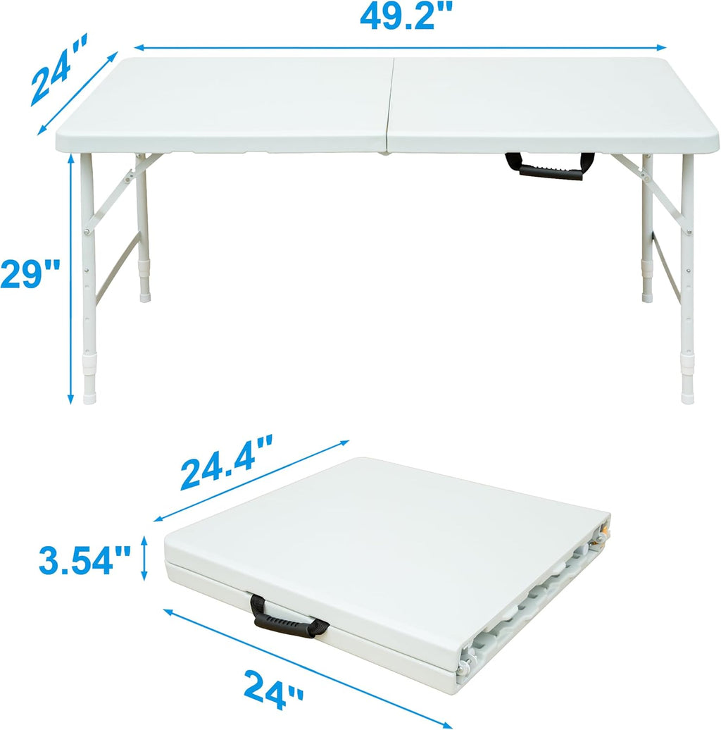 4 Foot Folding Table with Carrying Handle H667387