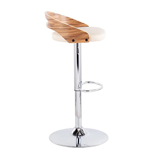 LumiSource Cassis Adjustable Swivel Bar Stool, Chrome D878