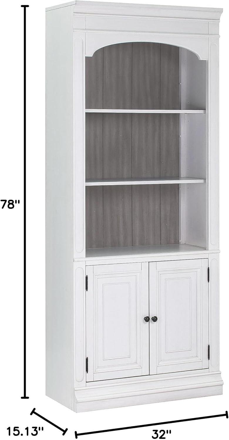 Tov Furniture Roanoke Transitional 78" Wood Bookcase White L474