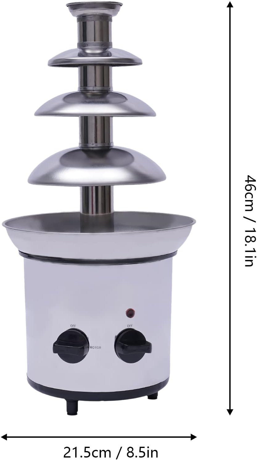 4-Tier Chocolate Fountain Machine Stainless Steel Fondue for Parties 110V S136