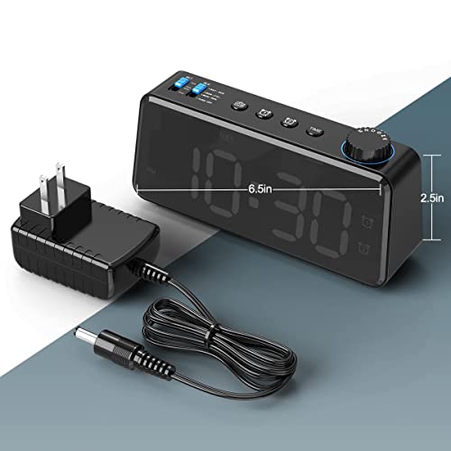 ANJANK Digital FM Radio Alarm Clock with Large Display for Bedroom Q9768