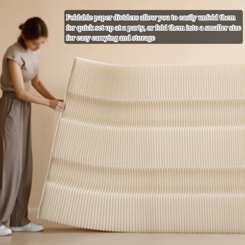 Paper Privacy Partition Folding Room Divider Beige J800