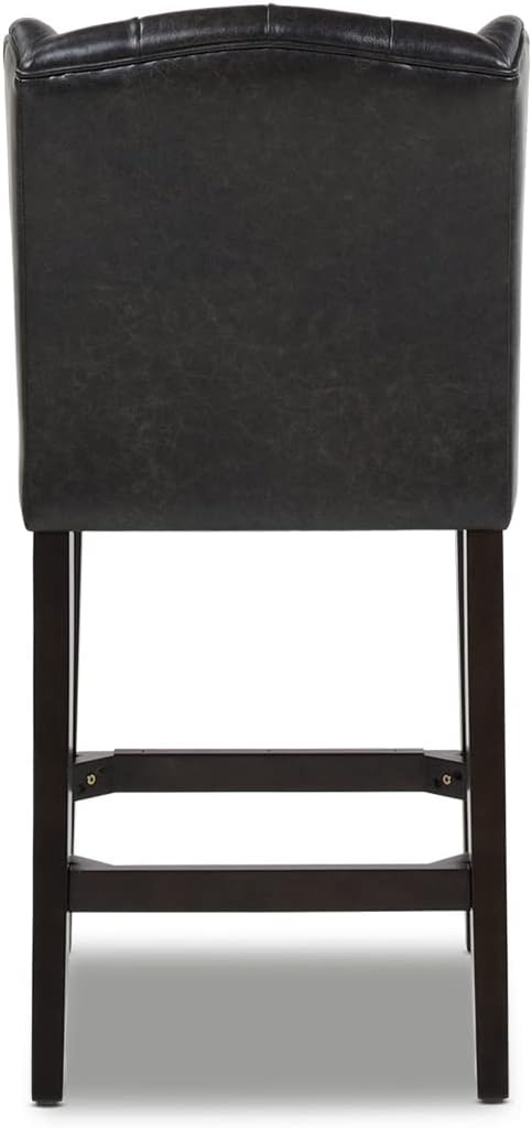 Jennifer Taylor Home Richmond 26" Armless Wingback Tufted Counter Height Bar Stool, Faux Leather W6950