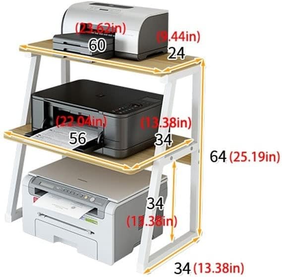 Printer and Shredder Stand with Storage Shelf, Home Office Furniture Z27832