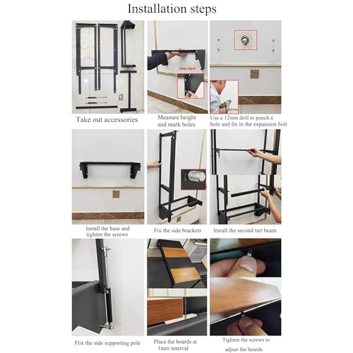 Murphy Folding Table Wall-Mounted Drop-Leaf Dining Table with Storage Shelf M291