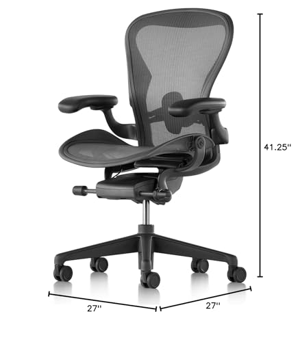 Herman Miller Aeron Chair Size B Graphite Ergonomic Office Desk Chair F44162