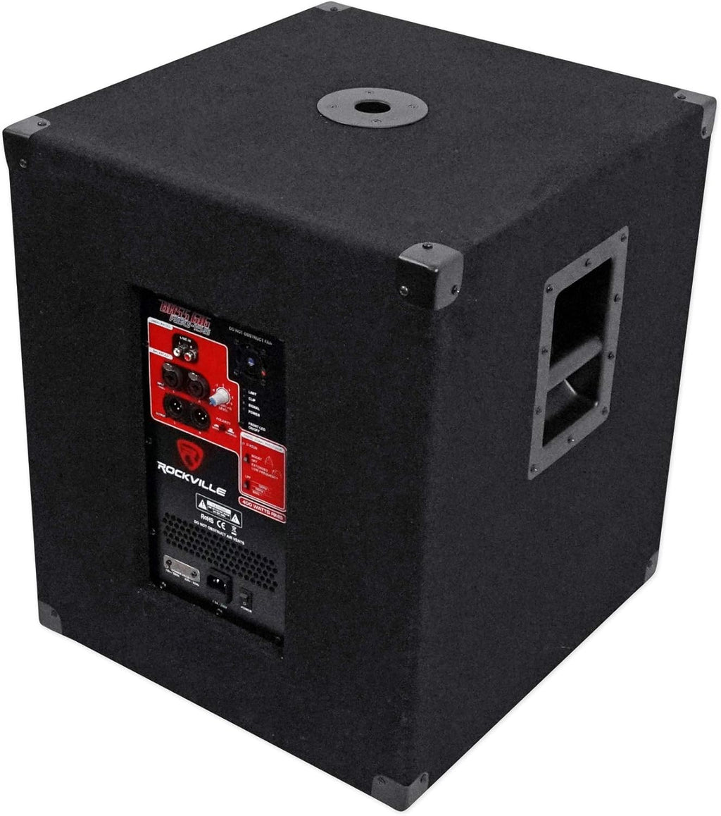 Rockville RBG15S 15" 1600W Active Powered PA Subwoofer with Steel Casters R81685