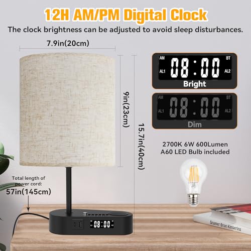 4-in-1 Touch Control Bedside Lamp with Bluetooth Speaker, Digital Clock, and USB Charging I301992