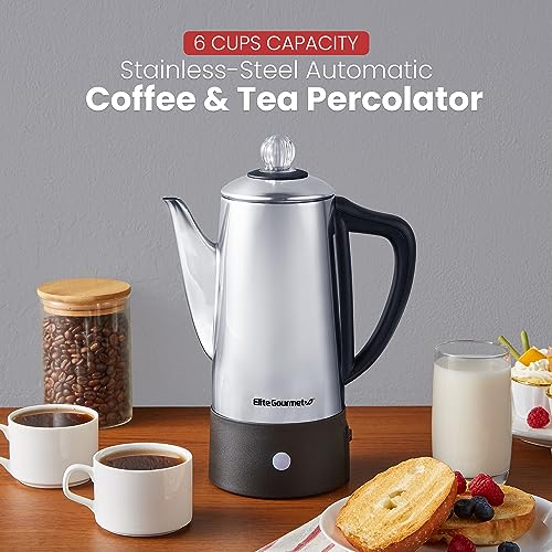 Elite Gourmet EC812 12-Cup Stainless Steel Coffee Percolator O85219