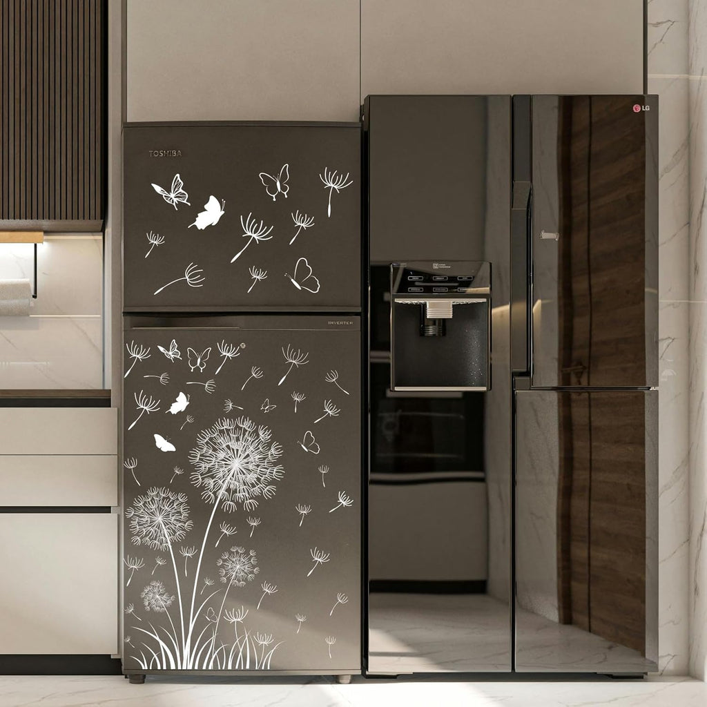 White Dandelion Window Clings Butterfly Sticker Self-Adhesive DIY Decals for Home Glass Door Decor T466634