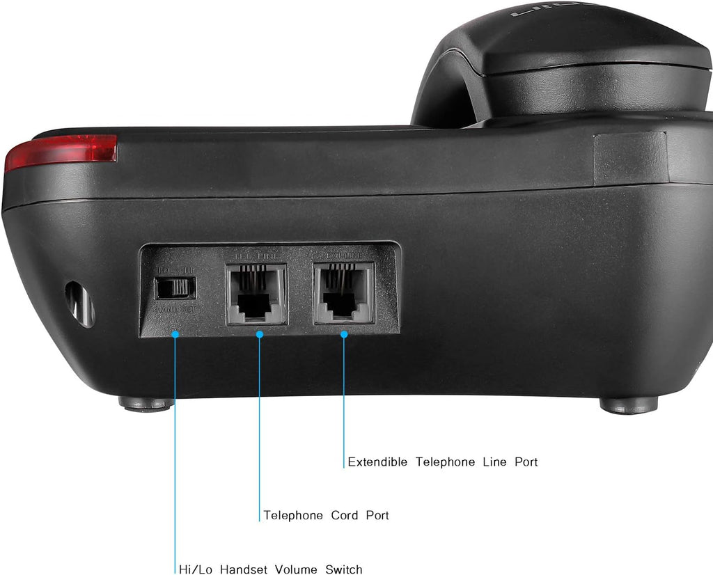Big Button Corded Telephone with Speaker, Desk Phone (Black) V26529