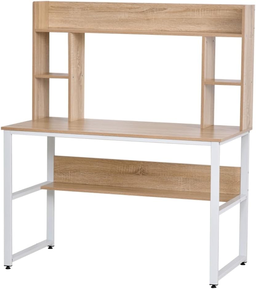 Computer Desk with Hutch, Home Office Desk with Bookshelf, 47.25" L x 23.5" W x 55" H M4610