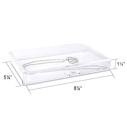 Frebeauty Extra Large Acrylic Jewelry Box 5 Layers Clear Organizer with 5 Drawers Purple C308
