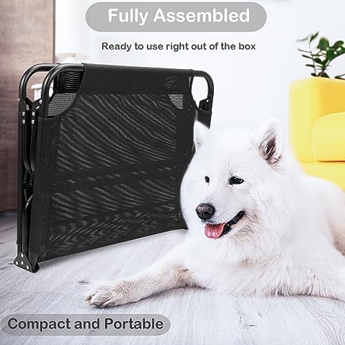 Elevated Raised Dog Bed Cot with Canopy Shade Tent & Bolster, Portable Indoor Outdoor for Small Medium Dogs T5918