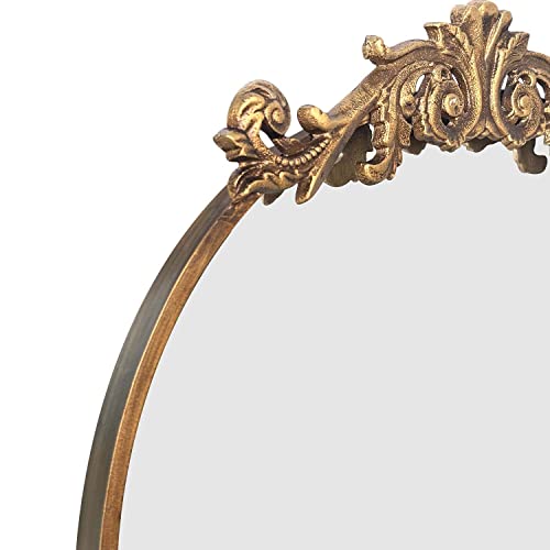 Black Gothic Arch Mirror 19x30 Inch Wall Decor, Metal Frame T16232