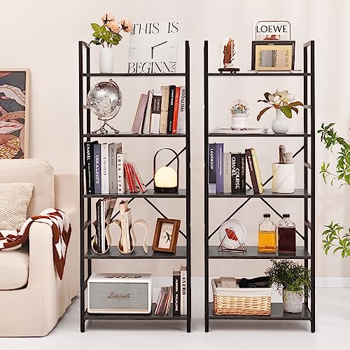 Yoobure 5 Tier Bookshelf Tall Modern Bookcase for Books, White T904929