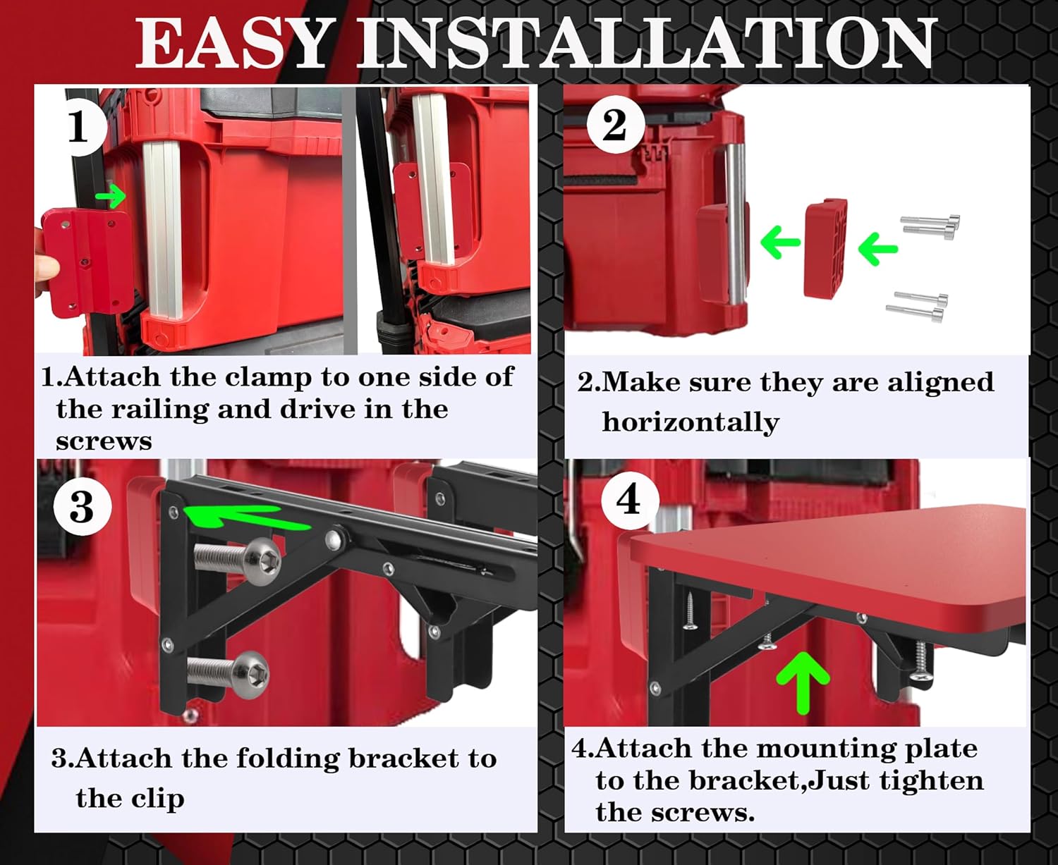 Folding Removable Table for Milwaukee Packout, Red B499
