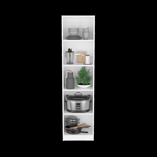 Tuhome Home Xs Bookcase with 5-Tier Shelves, Black H356863