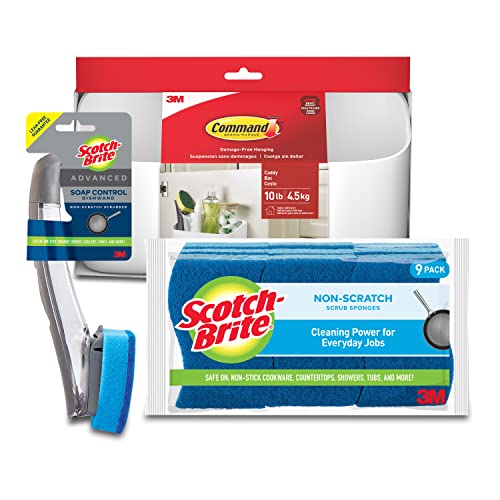 Command 10 Lb Large Organizing Caddy with 4 Command Strips, 9.91" x 3.38" x 5.15", Heavyweight Damage-Free Hanging for Organizing Cleaning Supplies, Closet, and Pantry, White