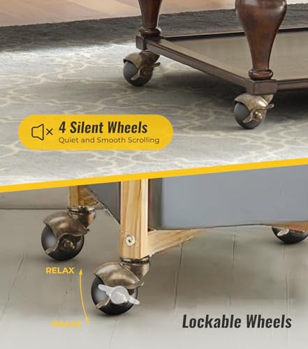 2 inch Ball Caster Wheels Locking Stem Casters Set of 4 Chrome D9101