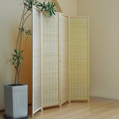 Bamboo Room Divider Screen 5 Panel Folding, 67"H x 76.75"W K9269